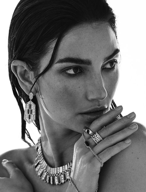 Lily Aldridge Shines in Bulgari Jewelry for Harper's Bazaar Spain Beautiful Nose, Inspiration Photoshoot, Bulgari Jewelry, Jewellery Photography Inspiration, October 3rd, Jewelry Photography Styling, Beautiful Portraits, Jewelry Editorial, Jewelry Photoshoot