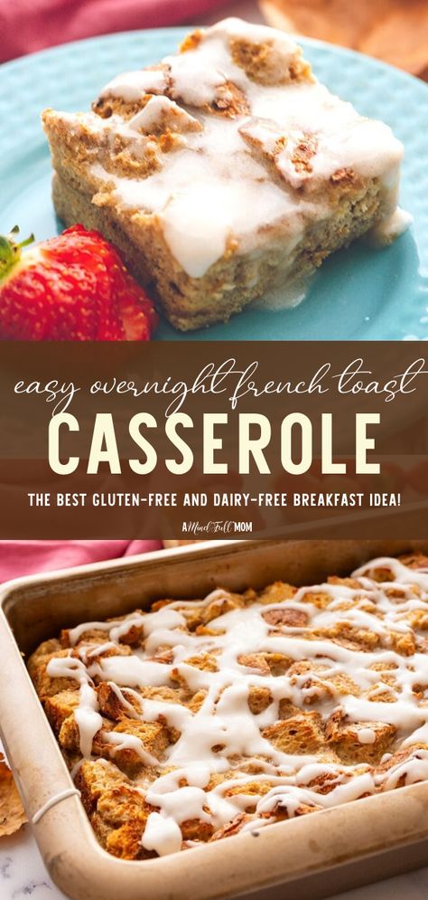 Easy Overnight French Toast, Dairy Free French Toast, Maple Custard, Dairy Free Breakfast Casserole, Easy French Toast Casserole, Gluten Free Breakfast Casserole, Gluten Free Dairy Free Breakfast, Overnight Casserole, Gluten Free Brunch Recipes