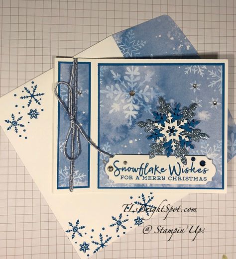 Stampin Up Snowflake Wishes, Christmas Cards 2017, Card Making Tools, Stamped Christmas Cards, Snowman Cards, Snowflake Cards, Raining Outside, Stampin Up Christmas Cards, Fold Cards