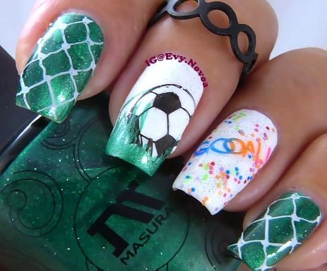 Soccer Nails Design Mom, Soccer Mom Nails, Soccer Nails Design, Volleyball Nails, Sport Nails, Soccer Nails, Pillars Of Creation, Sports Nails, Football Nails