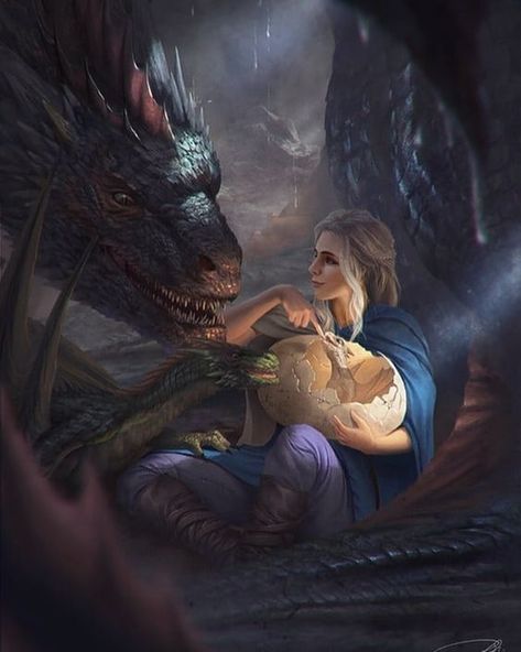 Daenerys And Dragons, Daenerys Targaryen Art, Dragon Artwork Fantasy, Fantasy Animals, Targaryen Art, Asoiaf Art, Dragon Statue, Dragon Rider, Fantasy Creatures Art