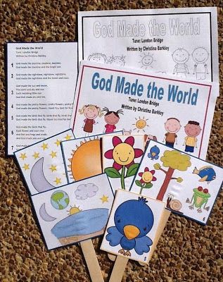 Psr Activities, God Made The World, Creation Bible Crafts, Songs For Preschool, Creation Activities, Toddler Bible, Creation Bible, Preschool Bible Lessons, Christian Preschool