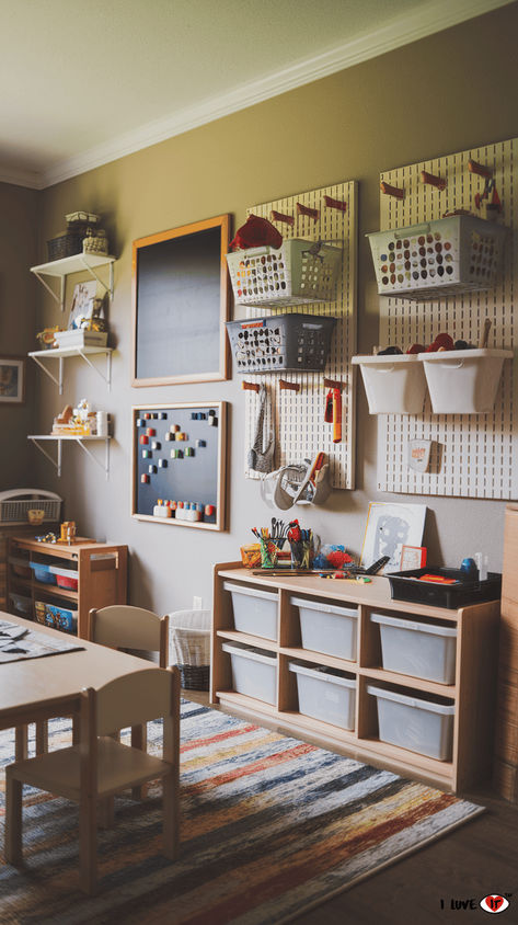 10 Creative Kid Playroom Ideas to Spark Joy and Fun - I Luve It Mancave And Playroom Combo, Small Basement Play Area, Workout And Playroom Combo, Modern Lego Room, Playroom With Tv And Couch, Kallax Styling Playroom, Grandparent Playroom Ideas, Snug Playroom Ideas, Play Room Boy Kids