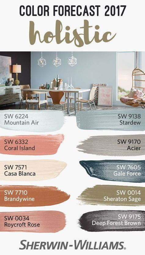 In pursuit of the elusive ideal, we turn to holistic, one of four palettes from our 2017 Color Forecast. Inspired by the intersection of luxury goods and fair trade goodness, this palette relies on arctic neutrals, blush roses and wild browns like Coral Island SW 6332, Brandywine SW 7710 and Stardew SW 9138. Paint Collection, Color Forecasting, Interior Paint Colors, Decor Minimalist, Paint Schemes, The Design Files, Colour Schemes, Interior Design Tips, My New Room