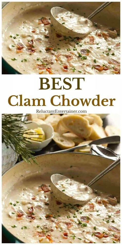 Best Clam Chowder Recipe, Best Clam Chowder, Clam Chowder Soup, Clam Chowder Recipe, Chowder Recipes Seafood, Chowder Soup, Seafood Chowder, Vegetarian Soup Recipes, Chowder Recipe