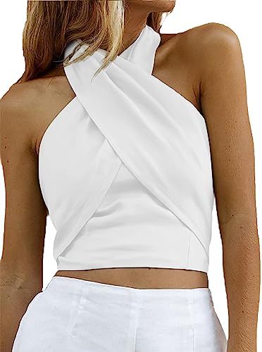 Wrap Tops For Women, Italian Summer Style, Criss Cross Halter Top, Criss Cross Top, Cross Neck, Backless Crop Top, Italy Outfits, Backless Top, Cami Crop Top