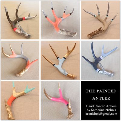 THE PAINTED ANTLER Painted Horns Antlers, Painted Antlers Decor, Antlers Decor Diy, Painted Deer Antlers, Deer Antler Ideas, Diy Antlers, Antler Projects, Deer Skull Art, Painted Cow Skulls