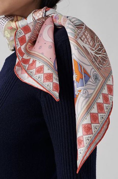 Silk Scarf Aesthetic, Scarves Outfits, Saddle Club, Scarf Outfit Winter, Scarf Aesthetic, Scarf Display, Silk Scarf Design, Mens Fashion Denim, Cape Scarf