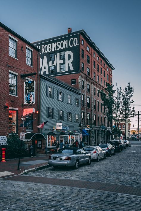 Moulton Street, a cobblestone street in Portland, Maine Cobblestone Street, Rail Transport, Hotel Motel, Posters Framed, Portland Maine, Image House, City Skyline, Framed Wall, Art Home Decor