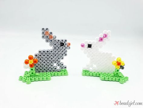 3D perler beads easter bunny Bead Bunny, 3d Perler Bead, Perler Crafts, Diy Perler Beads, Perler Bead, Easy Kids, Perler Beads, Easter Bunny, Easter