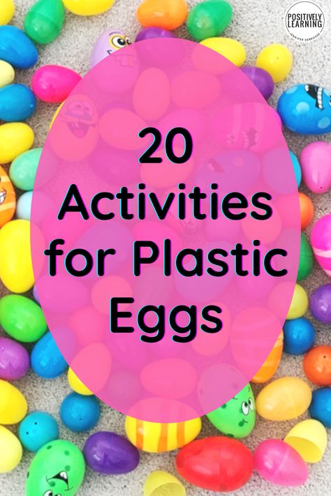 Plastic Eggs Activities, Plastic Easter Egg Activities Preschool, Plastic Eggs In The Classroom, Easter Egg Activities First Grade, Activities With Plastic Easter Eggs, Plastic Easter Egg Activities, Easter Activities For Classroom, 1st Grade Easter Activity, Plastic Easter Egg Games