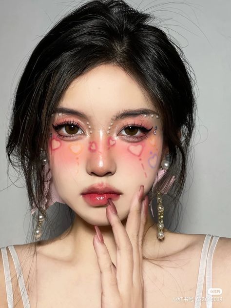 Make Up Karakter, Makeup Karakter, Concert Makeup, Korean Makeup Look, Makeup Board, Make Up Inspo, Crazy Makeup, Creative Makeup Looks, Editorial Makeup