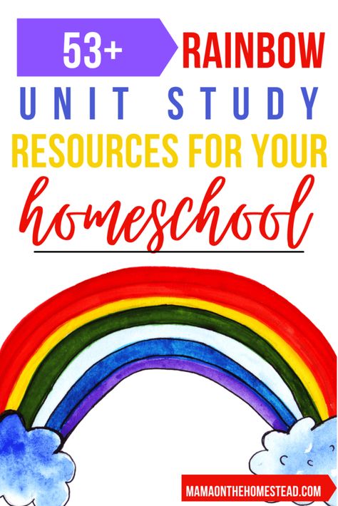 Rainbow Unit Study, Classroom Rainbow, Organizing Meal Planning, Rainbow Lessons, Home Sweet Homeschool, Unit Study Ideas, Homeschool Unit Studies, Elementary Lesson Plans, Study Resources