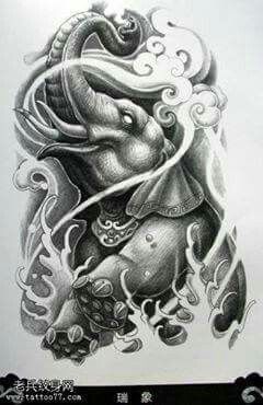 Tattoo Elephant, Elephant Sketch, Foo Dog Tattoo, Buddha Tattoo Design, Paradise Tattoo, Elephant Tattoo Design, Buddha Tattoos, Kunst Tattoos, Ganesha Tattoo