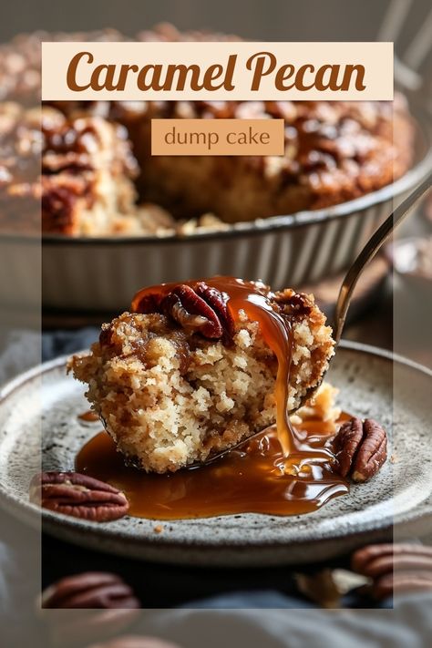 Discover my easy Pekan Dump Cake Recipe for a delicious dessert that's ready in minutes. With simple ingredients and minimal effort Pecan Dump Cake, Pecan Caramel Cake, Easy Dump Cake Recipes, Easy Dump Cake Recipe, Peach Dump Cake, Cherry Dump Cake, Dump Cake Recipe, Cake With Caramel, Dump Cake Pumpkin