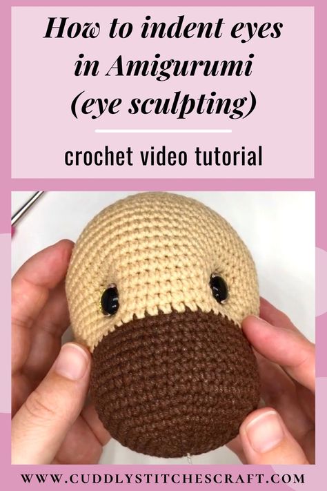 In this crochet video tutorial, I will show you how to indent eyes in Amigurumi. Eye sculpting is a great way to add more character to your toys and it is easier to achieve than you think. I use this Amigurumi technique when working on most of my crochet toys. In this video, I will show you two simple methods so you can choose which one you prefer. Visit my blog for more free Amigurumi patterns and tutorials you will love! #amigurumi #crochet #crochettoys #crochetanimals #crochettechniques Eye Sculpting, Crochet Giraffe Pattern, Crochet Penguin, Crochet Eyes, Crochet Animals Free Patterns, Amigurumi Tutorial, Crochet Amigurumi Free, Free Amigurumi Patterns, Haken Baby