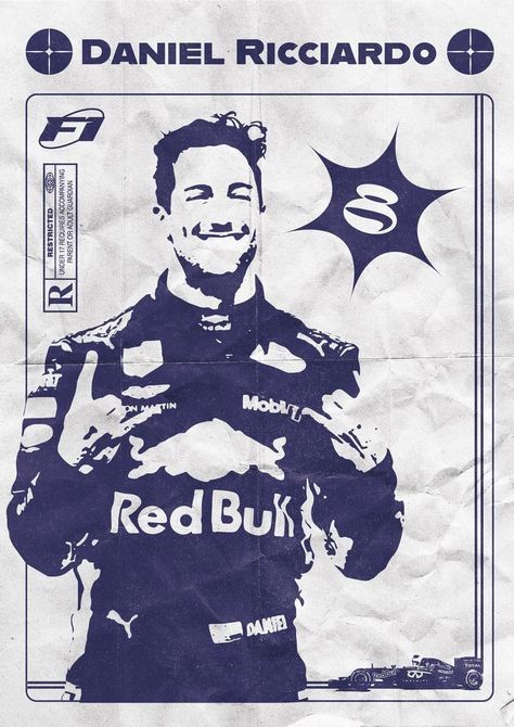 Daniel Ricciardo Poster, F1 Poster Design, F1 Art, Hilarious Pictures, F1 Poster, Not Funny, Text Logo Design, Vintage Poster Design, Dorm Posters