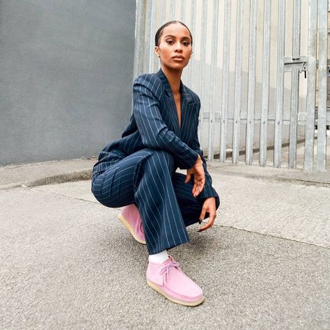 Clarks Originals’s Instagram profile post: “Once seen. Never forgotten. @iamddb in our lavender #Wallabee ⚡ #ClarksOriginals #TheWorldNeedsOriginals” Clarks Wallabees Outfit Women's, Clark Wallabees Outfit, Clarks Wallabees Women's, Wallabees Outfit Womens, Clarks Outfit, Clarks Wallabees Outfit, Wallabees Outfit, Clark Outfit, Clarks Women