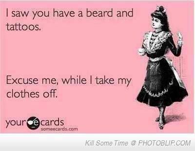 Beard and tattoos Beard And Tattoos, Tattoo Memes, Tattoos Quotes, Beard Lover, Beard Tattoo, Funny Tattoos, E Card, Diamond Flower, Someecards