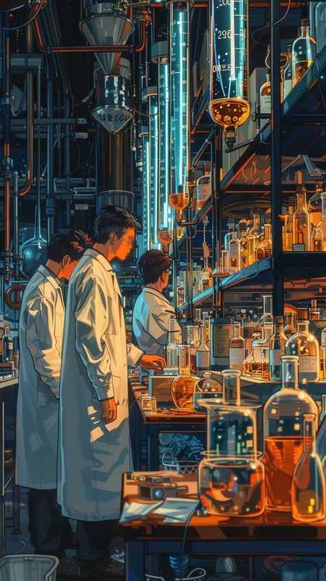 Futuristic Lab Scene: Scientists immersed in groundbreaking research within a highly advanced, neon-lit futuristic laboratory environment. #science #research #technology #laboratory #futuristic #aiart #aiphoto #stockcake ⬇️ Download and 📝 Prompt 👉 https://stockcake.com/i/futuristic-lab-scene_355309_598839 Abandoned Lab Aesthetic, Sci Fi Library, Cyberpunk Hospital, Futuristic Science Lab, Cyberpunk Lab, Lab Concept Art, Laboratory Aesthetic, Futuristic Laboratory, Futuristic Lab