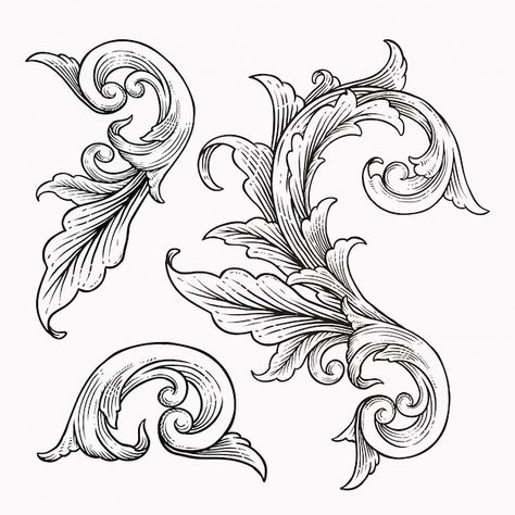 Baroque Tattoo, Scroll Ornament, Baroque Frame, Filigree Tattoo, Baroque Frames, Ornament Drawing, Baroque Ornament, Baroque Design, Baroque Art