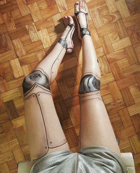 Marionette Tattoo, Robot Makeup, Cyberpunk Makeup, Tattoos Leg, Robot Tattoo, Cyberpunk Tattoo, Mandala Hand Tattoos, Biomechanical Tattoo, Hand Tattoos For Women