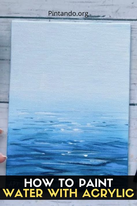 How to Paint Water With Acrylic – Pintando.org How To Paint Ocean Water, Beginner Acrylic Painting Tutorials Step By Step, Acrylic Painting Tutorials Step By Step, Seascape Paintings Acrylic, Painting Shells, Paint Ocean, How To Paint Water, Acrylic Ocean, Seashore Paintings