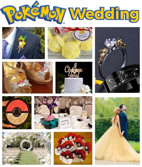 Pokemon Theme Wedding, Pokemon Wedding Dress, Pokemon Wedding Theme, Zelda Wedding Theme, Mochi Wedding, Pokemon Wedding Ideas, Cyberpunk Wedding, Pokemon Wedding, Wedding Reception Places