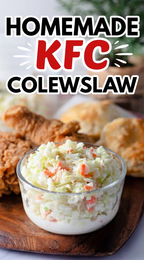 KFC Coleslaw Recipe Copycat Kfc Coleslaw Dressing, Cole Slaw Dressing Kfc, Homemade Slaw Recipes, Chopped Coleslaw Recipe, Cole Slaw Kfc, Diy Coleslaw Easy, Sauce For Coleslaw, Coleslaw Kfc Copycat Slaw Recipes, Home Made Coleslaw Dressing Slaw Recipes