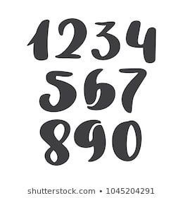 123 Number Fonts Handwritten, Aesthetic Numbers Fonts, Number Fonts Design, Hand Lettering Numbers, Cute Number Fonts, Number Lettering, Calligraphy Numbers, Cute Numbers, Numbers Lettering