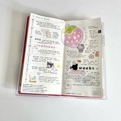 Stationary For Journaling, Weekly Journal Spread, Bujo Weekly Spread One Page, Hobonichi Weeks Spread, How To Start A Diary, Everything Journal Ideas, Notebook Planner Ideas, Things To Write In A Journal, Hobonichi Spread