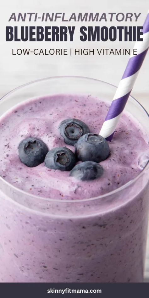 Anti-Inflammatory Blueberry Smoothie Anti Inflamatory Smoothie, Inflammation Smoothie, Inflammation Diet Recipes, Inflammation Foods, Blueberry Smoothie Recipe, Anti Inflammation Recipes, Inflammation Diet, Improve Your Memory, Blueberry Smoothie