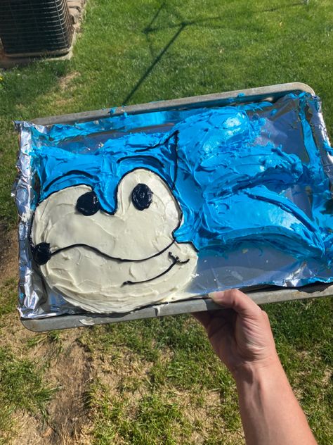 Simple Sonic Cake, Sonic Cakes, Sonic Birthday Cake, Cakes Simple, Sonic Cake, Sonic Birthday, My Sons, 4th Birthday, Birthday Ideas