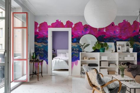 18 Ways We're Living With Viva Magenta Magenta Walls, Wall Wardrobe, Blue And Magenta, Color Decor, Alcohol Ink Art, Touch Of Gold, Teen Bedroom, Woven Paper, Wallpaper Paste