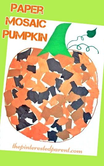 Paper Mosaic Pumpkin Craft - fun fall autumn crafts for kids - Halloween… Autumn Crafts For Kids, Pumpkin Crafts For Kids, Mosaic Pumpkin, Pumpkin Craft, Paper Mosaic, Pumpkin Activities, October Crafts, Halloween Preschool, Daycare Crafts