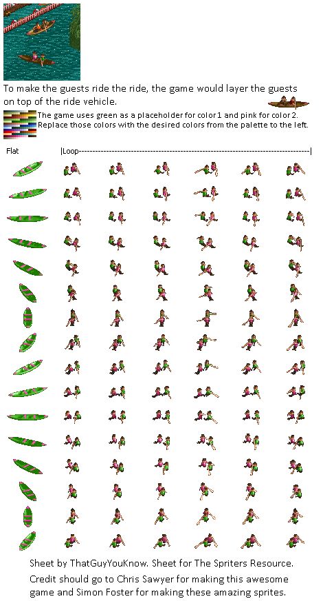 PC / Computer - RollerCoaster Tycoon 2 - Canoes - The Spriters Resource Rollercoaster Tycoon, Canoes, Pc Computer, Roller Coaster, Digital Art, Computer, Quick Saves, Art