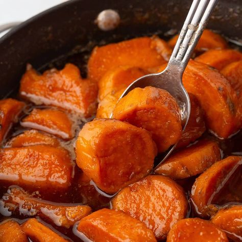 Fried Sweet Potatoes With Brown Sugar, Sweet Potato Syrup Recipe, Sweet Potatoes With Karo Syrup, Sweet Potato With Karo Syrup, Sweet Potato Recipes On Stove Top, Cooking Sweet Potatoes On Stove, Sweet Potato Syrup, Stove Top Yams Recipe, Candied Sweet Potato Recipes Stove Top