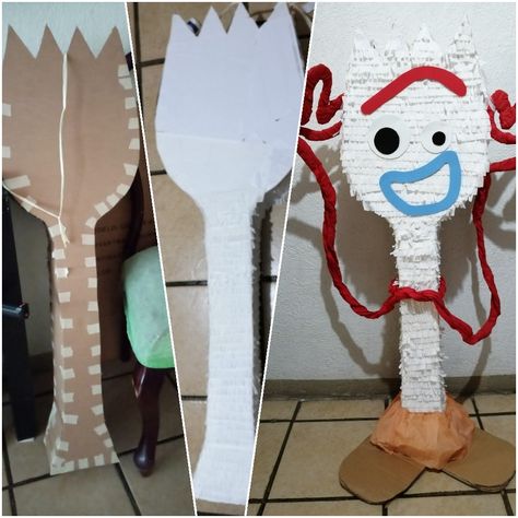 Toy Story Yard Decorations, Toy Story Hallway Decorations, Toy Story Decorations Classroom, Toy Story Parade Float Ideas, Toy Story Float, Diy Toy Story Decorations, Toy Story Pinata, Diy Forky, Woody Party