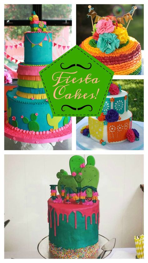 Mexican Theme Graduation Cake, Fiesta Cake Ideas, Fiesta Birthday Cake, Mexican Themed Cakes, Mexican Fiesta Cake, Fiesta Cakes, Three Esta, Mexican Cake, Taco Twosday