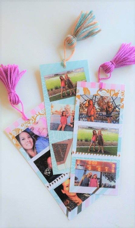 Bookmark With Photo Ideas, Laminated Gifts Diy Projects, Bookmark With Photo, Diy Picture Bookmarks, Bookmark With Picture, Diy Bookmarks With Photos, Diy Photo Bookmarks, Cadeau Photo Diy, Photo Gift Ideas Diy