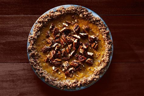 Pumpkin Pie with Oat-Pecan Crust  - CountryLiving.com Pie With Pecan Crust, Oat Crust, Best Pumpkin Pie Recipe, Thanksgiving Pie Recipes, Pumpkin Pie Recipe Easy, Pecan Crust, Christmas Yummies, Hand Pie Recipes, Thanksgiving Pumpkin Pie