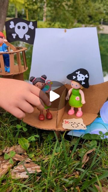 Cardboard Pirate Ship, Sunken Treasure, Seven Seas, Diy Cardboard, Dotted Line, Pirate Ship, The Seven, Highlights, Dolls