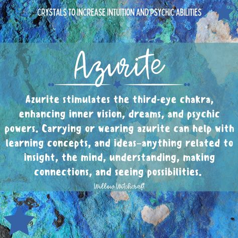 Azurite Meaning, Crystal Grimoire, Azurite Crystals, I Got A Rock, Crystal Witch, Increase Intuition, Color Healing, Crystal Cave, Psychic Powers