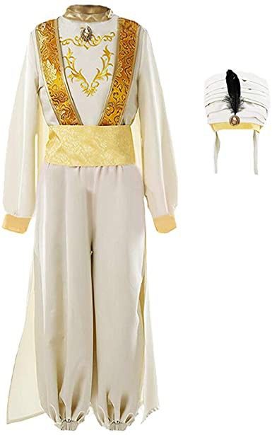 Beige Clothes, Aladdin Musical, Bat Halloween Costume, Arabian Costume, Prince Ali, Aladdin Costume, Prince Costume, Prince Clothes, Santa Costume