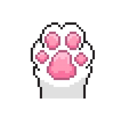 Paw Pixel Art, Pixel Art Ideas, Cat's Paw, Heart Tree, Cat Paw, Logo Banners, Cityscape Photos, Heart With Arrow, Cat Paws