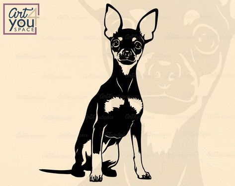 Miniature Pinscher Tattoo, Ziggy Tattoo, Pincher Dog, Xmas Clipart, Miniature Pinscher Dog, Head Bandana, Mini Pinscher, Dog Line Art, Pinscher Dog