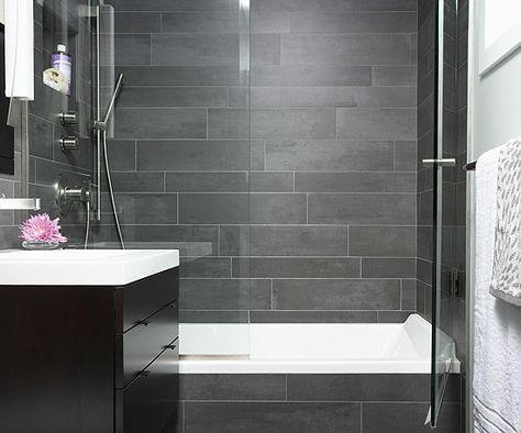 Not sure what to do with your small bathroom shower? Make the most of any small space by designing it with functionality and practicality in mind. Make your bathroom feel more spacious by opting for a glass shower, using corners and tossing out the tub. Shower Redo, Tile Walls, Small Bathroom With Shower, Bathroom Showers, Bathroom Tub Shower, Small Tub, Saving Strategies, Bad Inspiration, Bathroom Tub