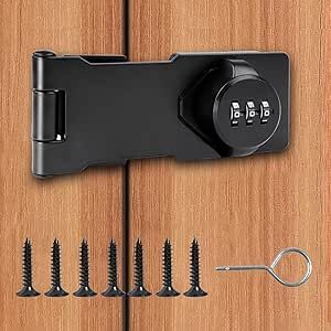 HKATOPS Password Hasp Locks, 180 Degree Bifold Door Lock, Keyless Cabinet Lock for Small Doors, Cabinets, Barn Door, Bathroom, Outdoor, Garden(Black-1pc, 110mm) Door Lock Ideas, Barn Door Bathroom, Bifold Door, Cabinet Lock, Door Bathroom, Cabinet Locks, Small Doors, Bathroom Outdoor, Bifold Doors