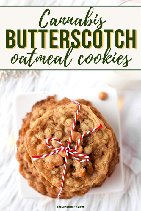 Scotch Cookies, Butterscotch Oatmeal Cookies, Butterscotch Oatmeal, Oatmeal Butterscotch Cookies, Cannabutter Recipe, Gluten Free Oatmeal Cookies, Butter Scotch, Cannibis Recipes, Butterscotch Chips