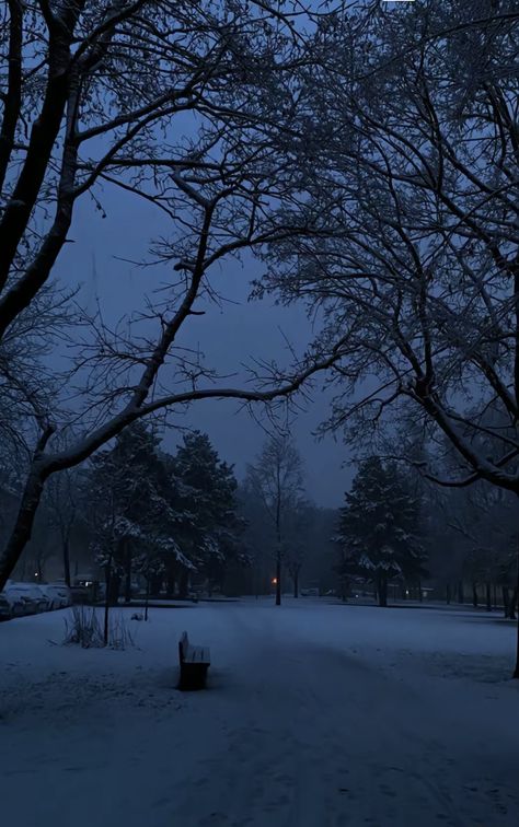 Blue Hour Aesthetic Winter, Wallpapers Winter Aesthetic, Dark Blue Winter Aesthetic, Snow Vibes Aesthetic, Cold Aesthetic Wallpaper, Dark Place Aesthetic, Winter Weather Aesthetic, Snowy City Aesthetic, Cold Wallpaper Aesthetic